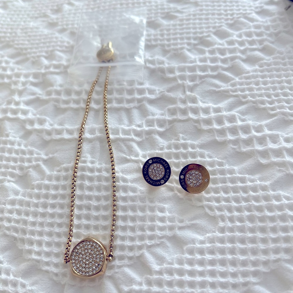 Michael kors earrings and bracelet set